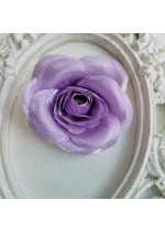 Сатенена роза за коса и брошка светло лилаво